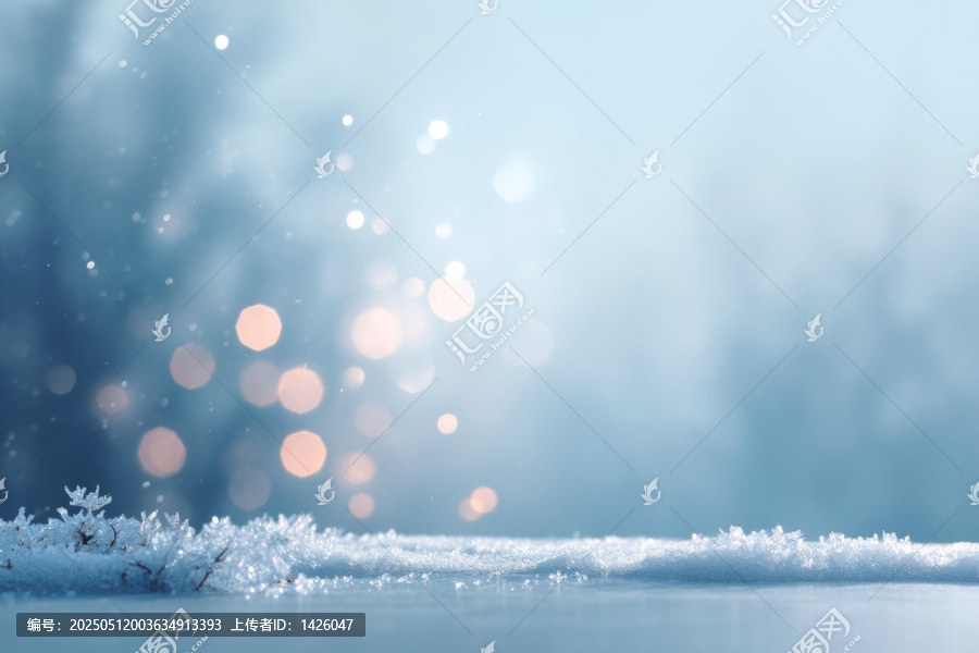 冬季仙境雪景背景圖