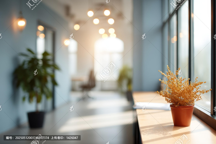 陽光灑滿現(xiàn)代化辦公室內(nèi)景
