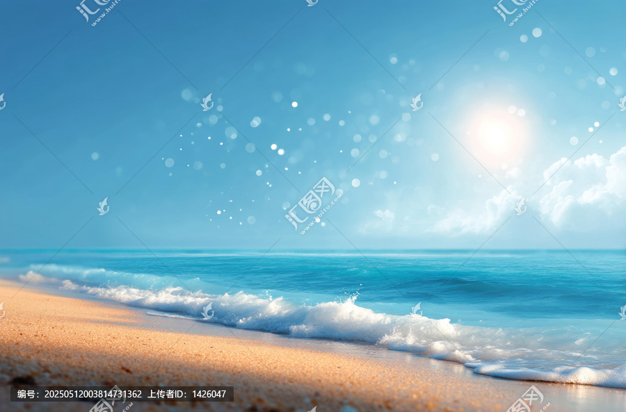 美麗的陽光海灘日出圖
