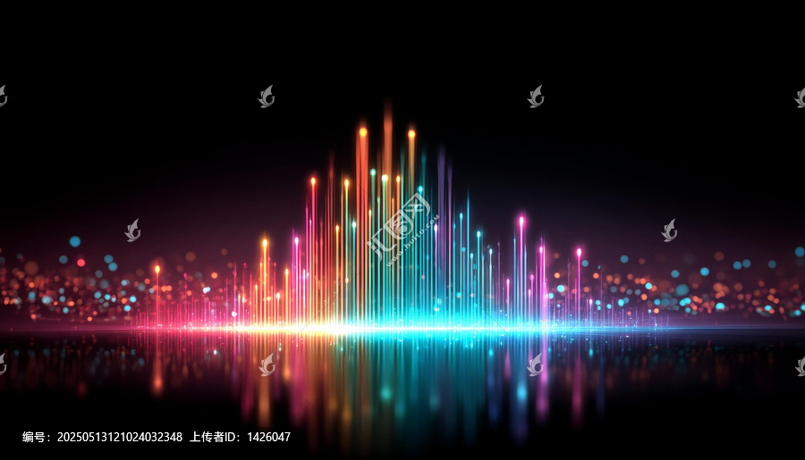 抽象彩色數(shù)字音頻頻譜圖