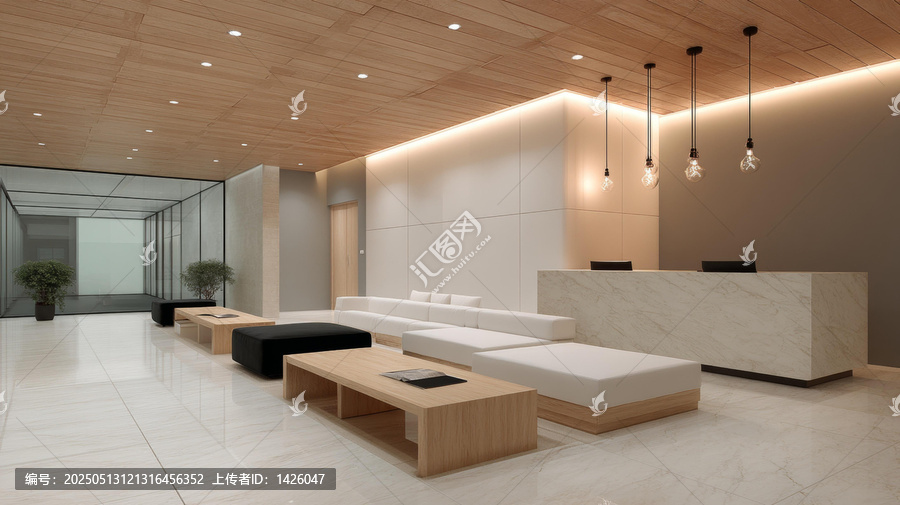 現(xiàn)代極簡風格辦公大廳設計