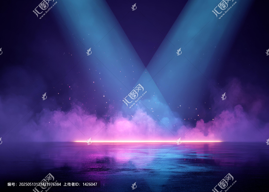 霓虹舞臺(tái)抽象光影背景圖