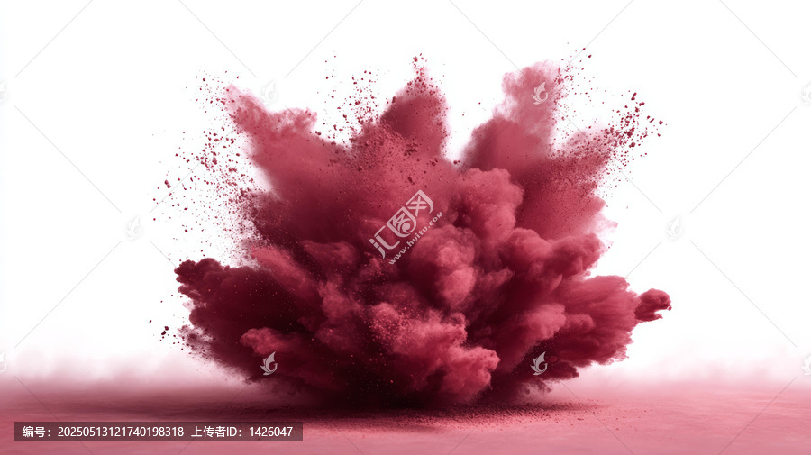 紅色粉末爆炸藝術(shù)抽象圖