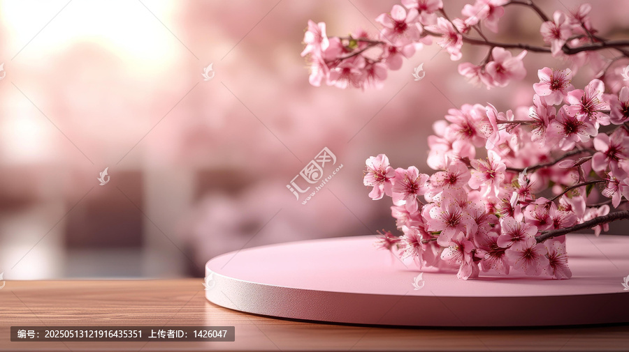 粉嫩櫻花展臺(tái)