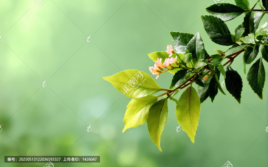 清新嫩芽盛放的春日美景