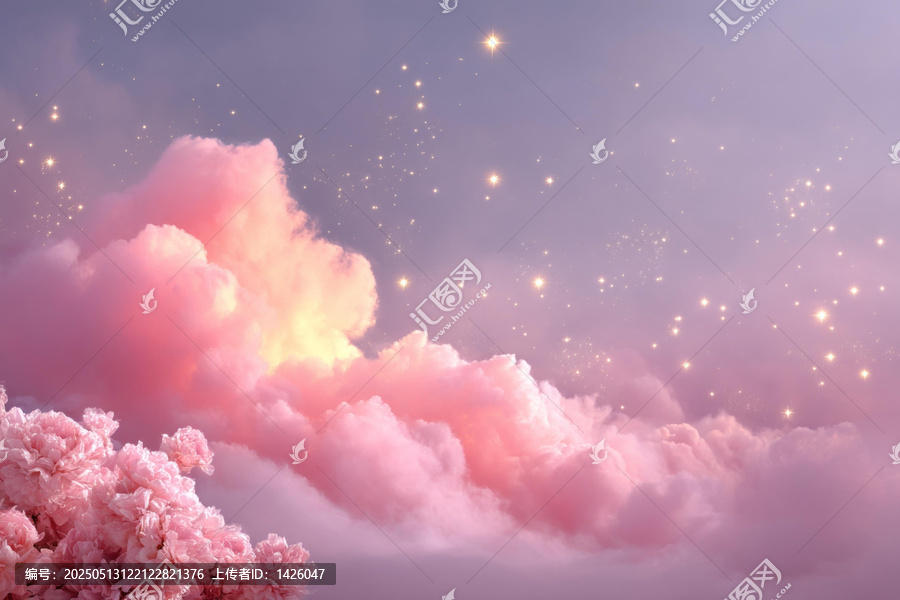 夢(mèng)幻粉嫩云朵星空