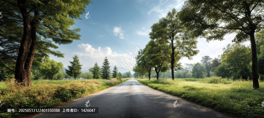 綠樹成蔭的鄉(xiāng)村公路