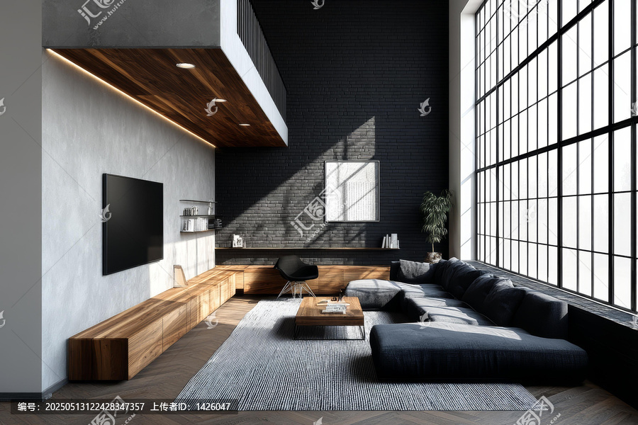 現(xiàn)代工業(yè)loft客廳室內(nèi)設(shè)計