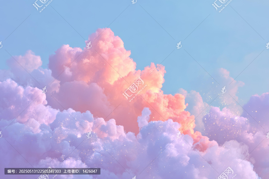 夢幻粉嫩云彩天空