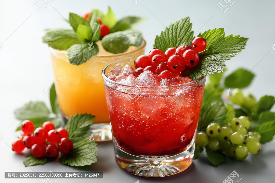 清涼夏日漿果薄荷飲品