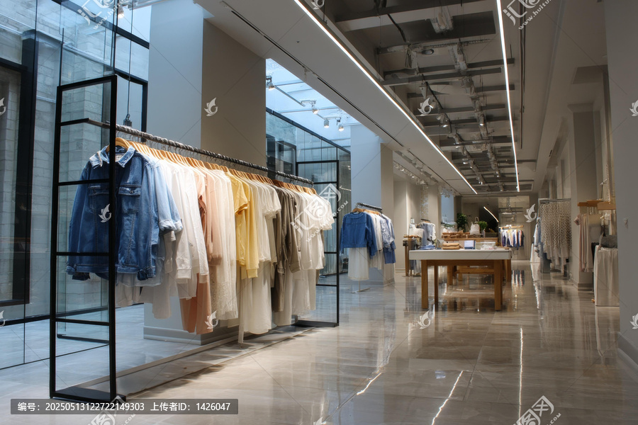 現(xiàn)代服裝店內(nèi)部展示