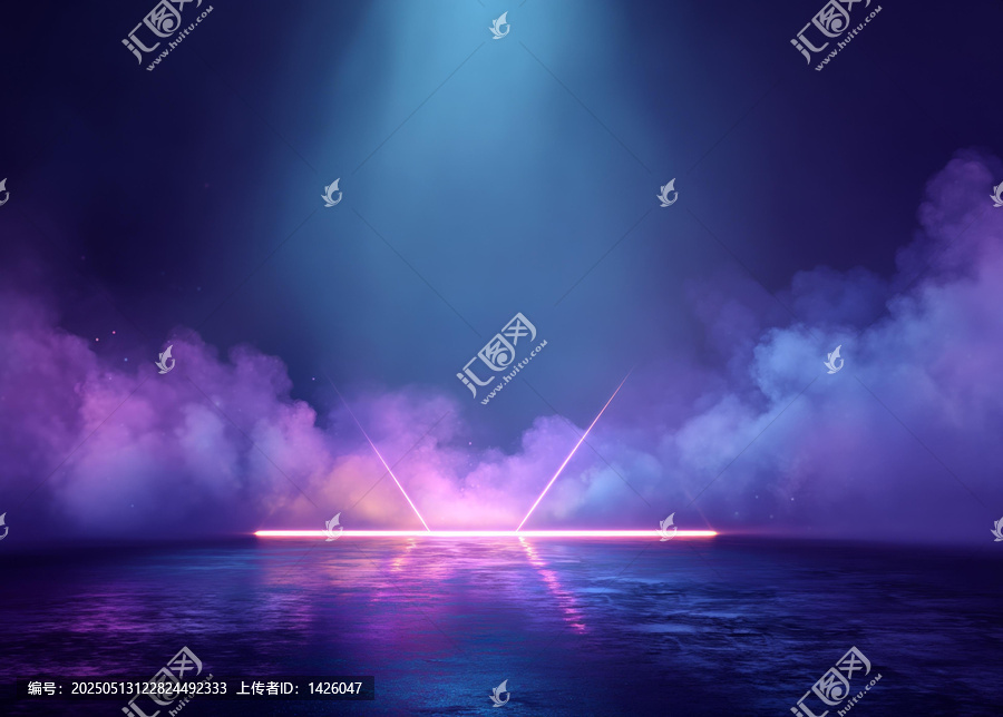 夢幻霓虹燈光抽象背景圖