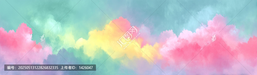 夢幻水彩云彩背景圖