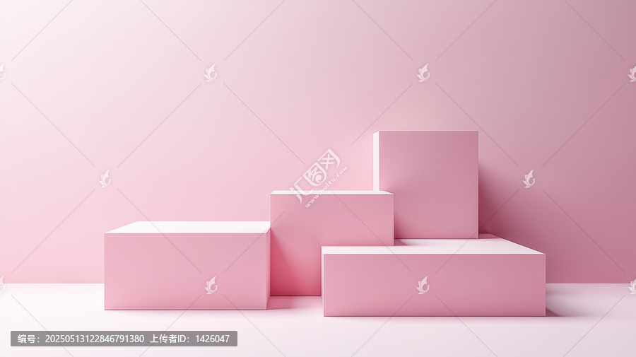 粉色幾何展示臺(tái)產(chǎn)品展示