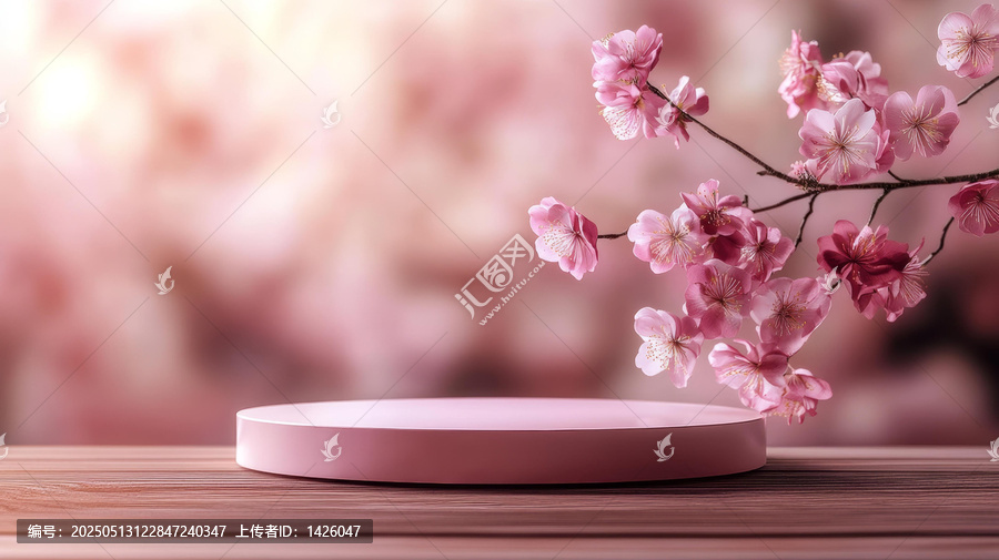 粉嫩櫻花產(chǎn)品展示臺(tái)