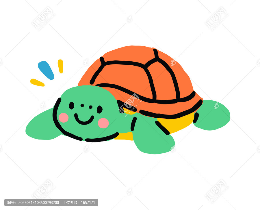 可愛卡通小烏龜形象矢量素材