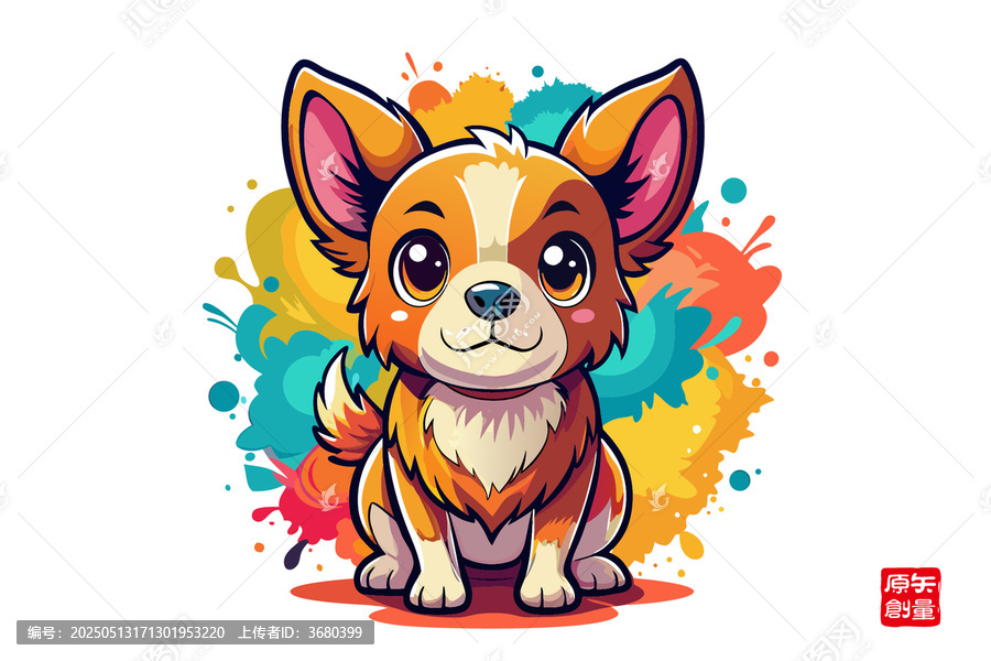 可愛卡通風(fēng)吉娃娃插畫