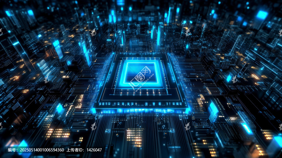 抽象電路板科技圖