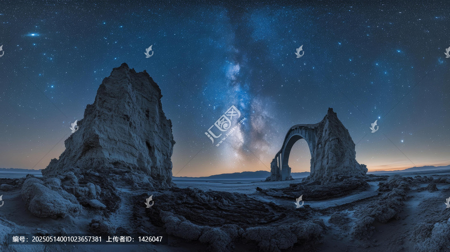 廢棄拱橋下的星空美景