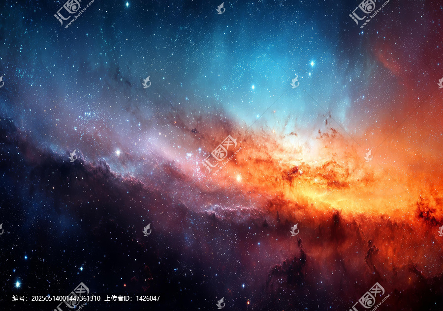 浩瀚宇宙中的色彩斑斕星云