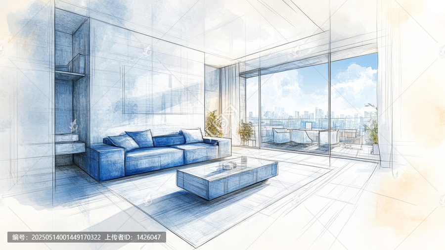 現(xiàn)代客廳建筑草圖設(shè)計(jì)