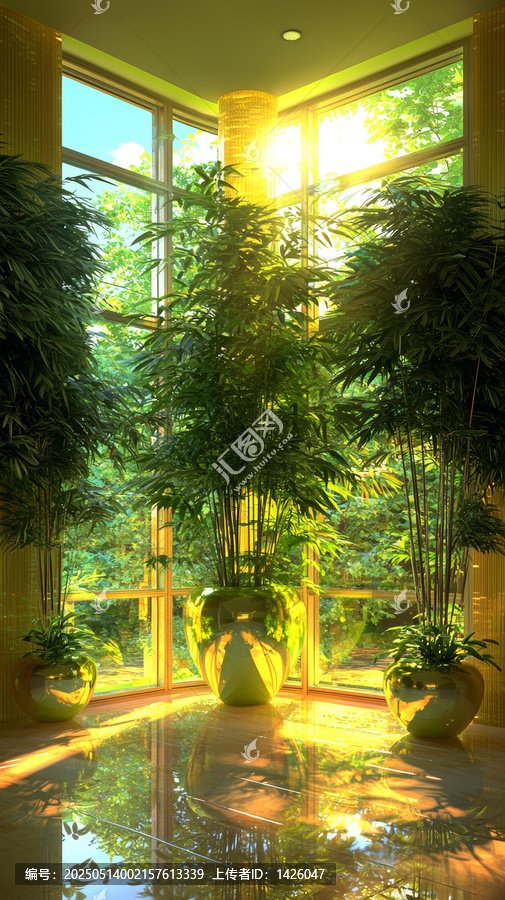 陽光灑滿角落的室內綠植