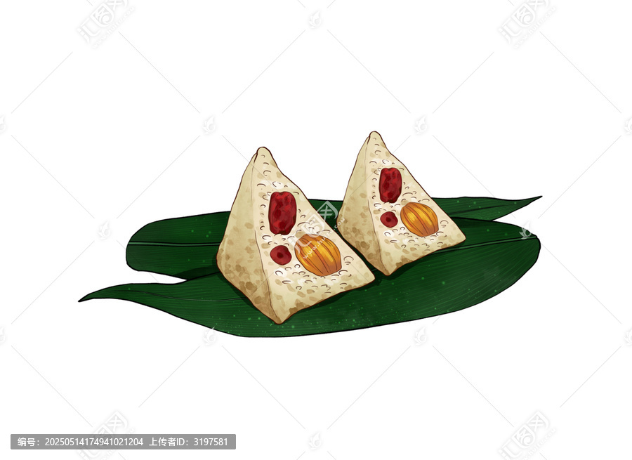 卡通風(fēng)格雙枚美味粽子