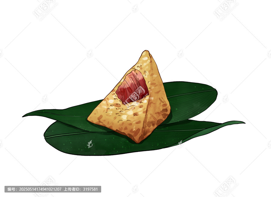 美味三角粽插畫