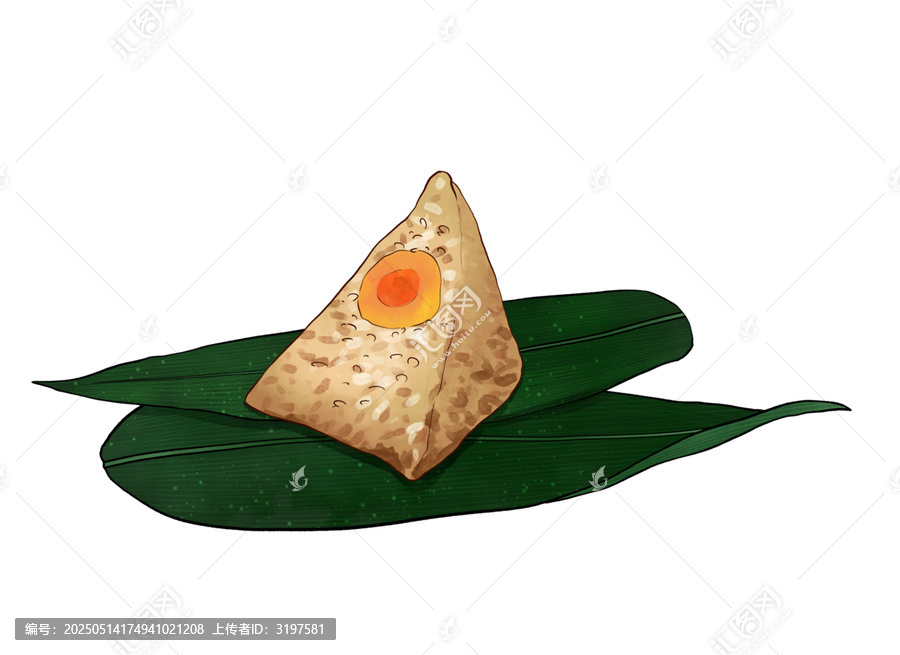 插畫風(fēng)美味蛋黃粽子