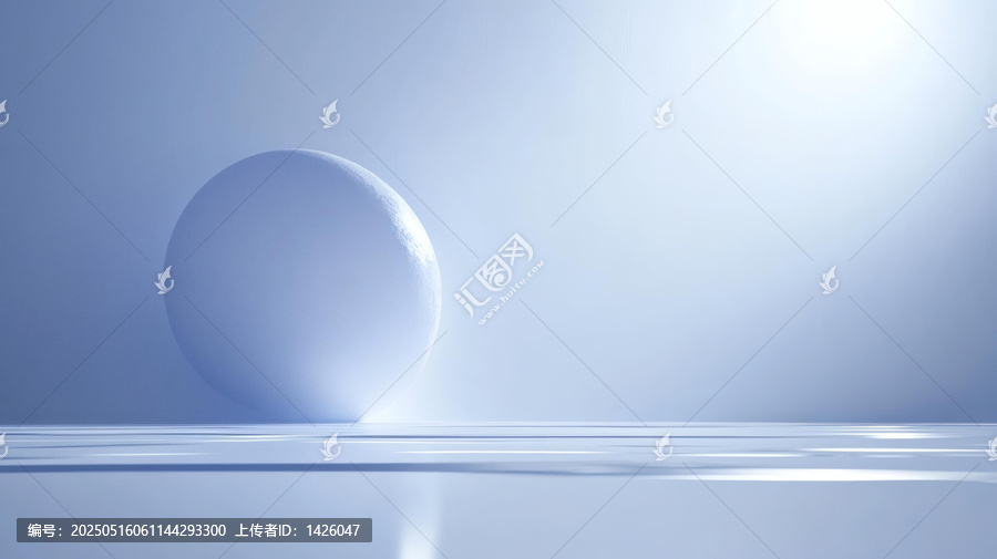 簡(jiǎn)約抽象的藍(lán)色球體背景圖