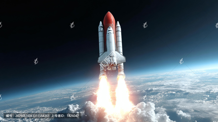 宇宙飛船升空壯麗景象