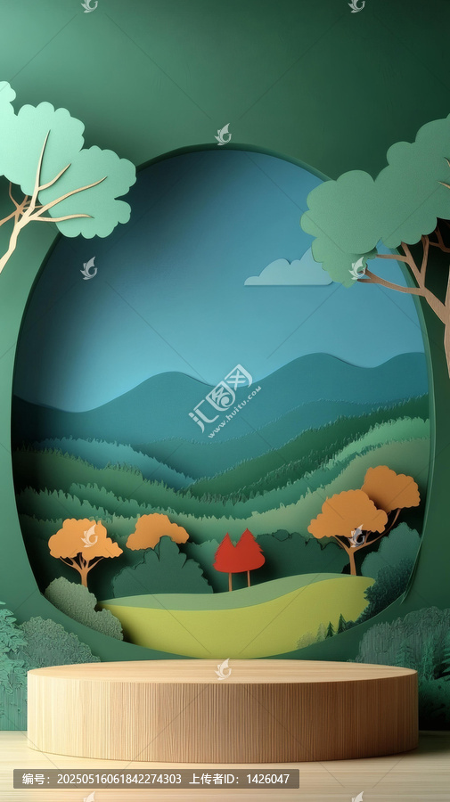 自然風(fēng)景木質(zhì)展示臺