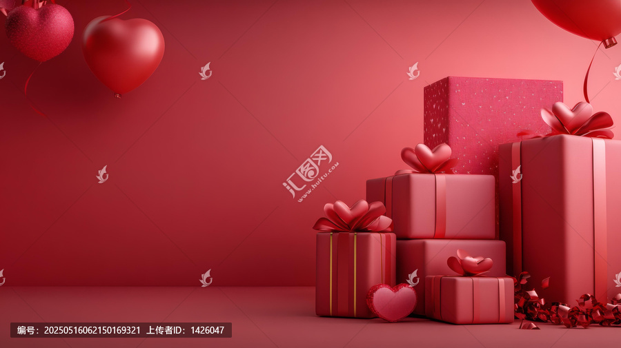 堆疊的紅色禮品盒