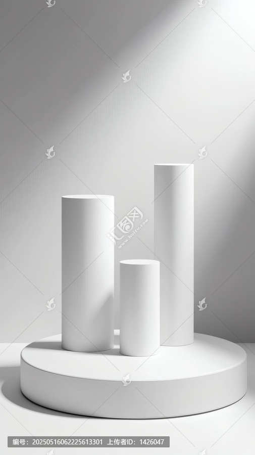 白色圓柱形產(chǎn)品展示臺