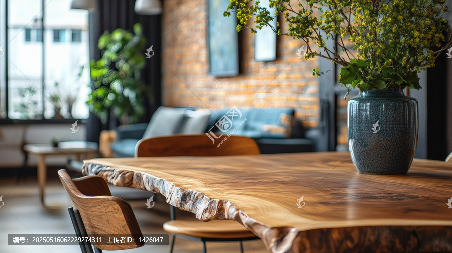 實(shí)木板材餐桌室內(nèi)設(shè)計(jì)
