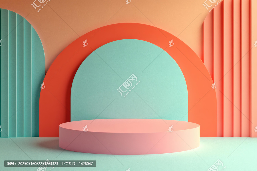 夢(mèng)幻彩色幾何產(chǎn)品展示臺(tái)