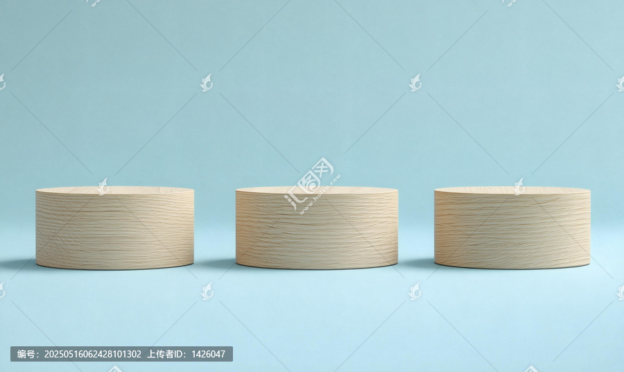 極簡木質圓柱形展示臺