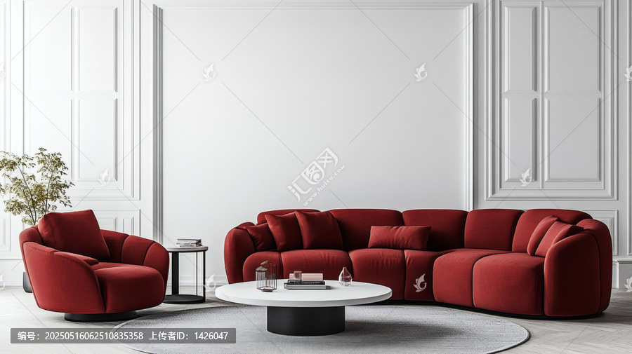 現(xiàn)代紅沙發(fā)客廳設(shè)計(jì)