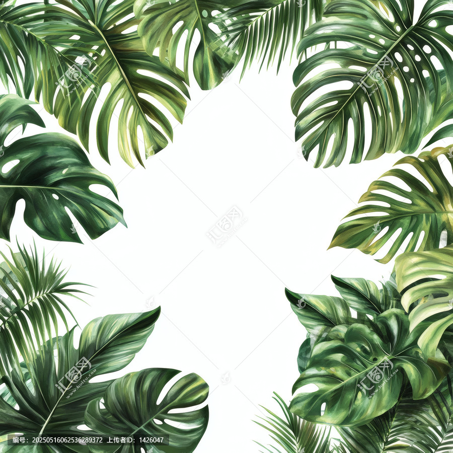 熱帶植物裝飾邊框