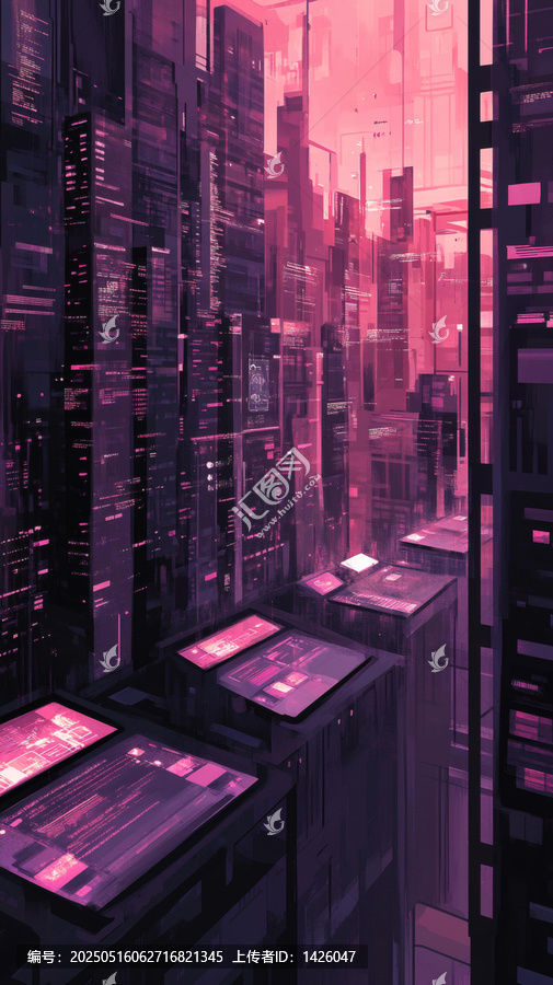 賽博朋克未來城市圖景