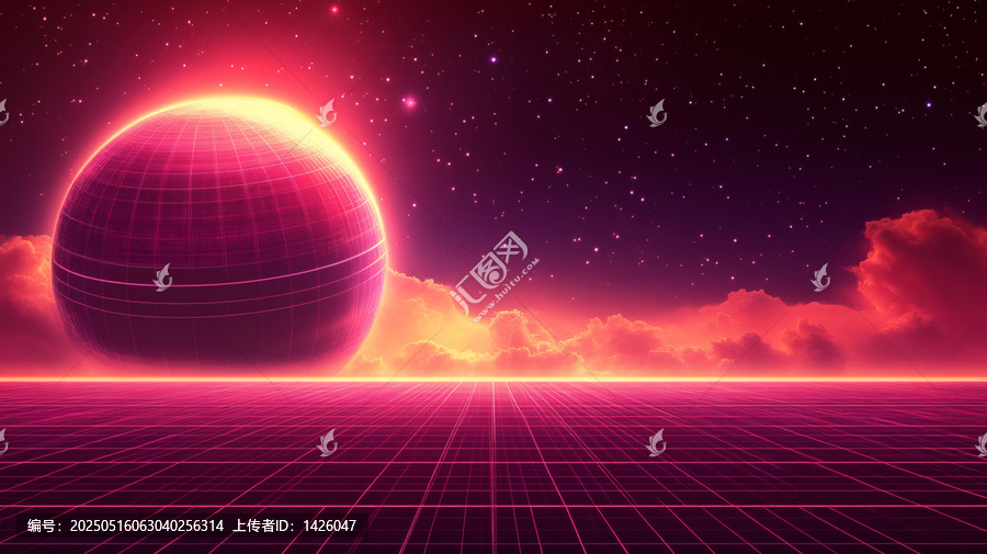 復古未來星球景觀圖