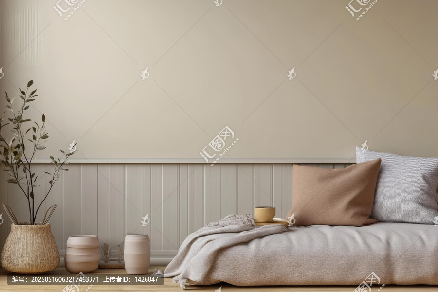 現(xiàn)代簡(jiǎn)約米色客廳場(chǎng)景