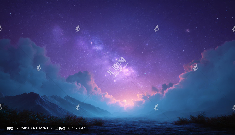 星空下的夢(mèng)幻山巒