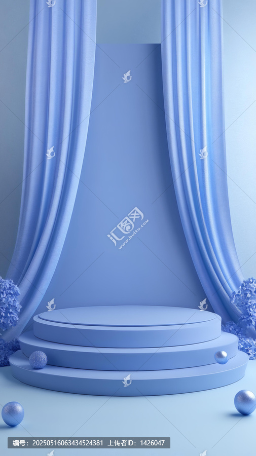 淡藍(lán)色簡(jiǎn)約產(chǎn)品展示臺(tái)