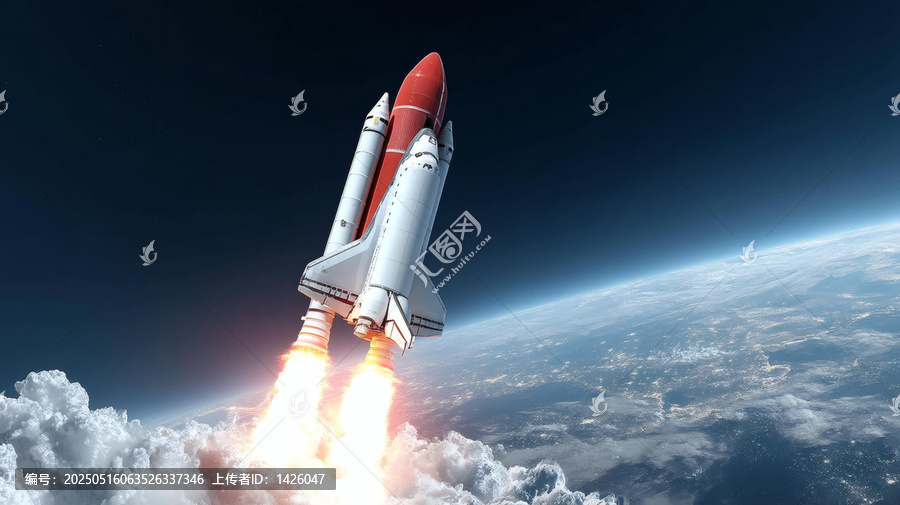 宇宙飛船發(fā)射升空壯麗景象