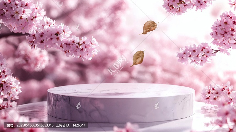春天櫻花展示臺