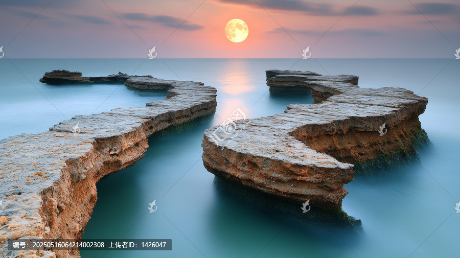 月光下的海岸奇觀