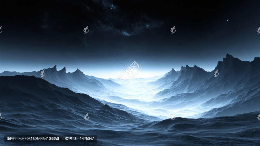 外星星球奇幻山谷景觀圖