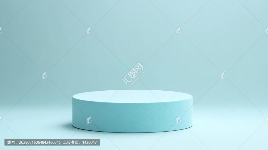 淺藍(lán)色圓柱形展示臺