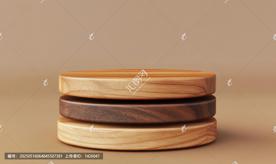 棕色和深棕色木質(zhì)展示臺